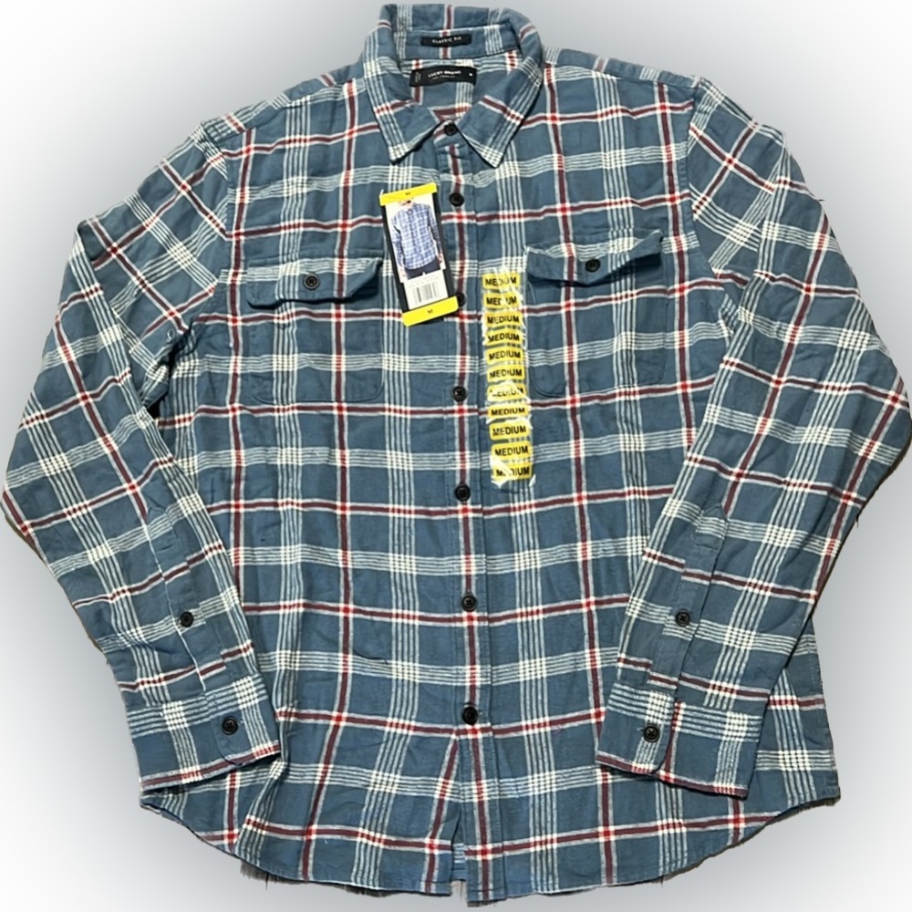 Men’s blue plaid Lucky Brand shirt